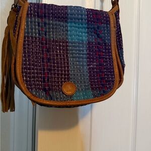 Will leather Reversible Multicolor Handwoven Crossbody Bag